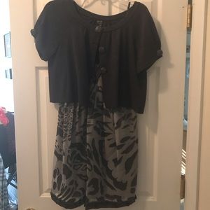 Tunic top with matching cropped cardigan